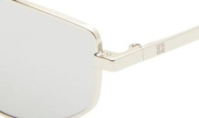 Shop Givenchy 61mm Cat Eye Sunglasses In Shiny Palladium / Smoke Mirror