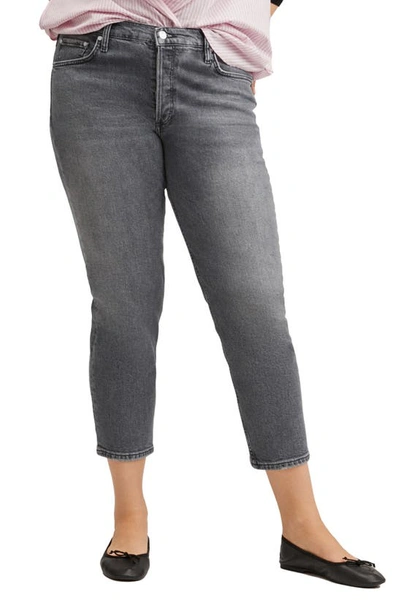 Mango Medium-waist Cropped Slim-fit Jeans Denim Grey | ModeSens