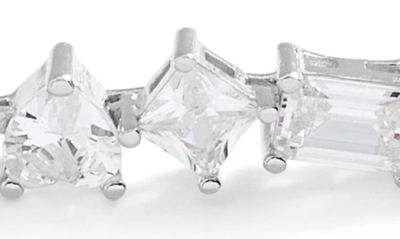 Shymi Multi Shape Cubic Zirconia Tennis Bracelet In Silver