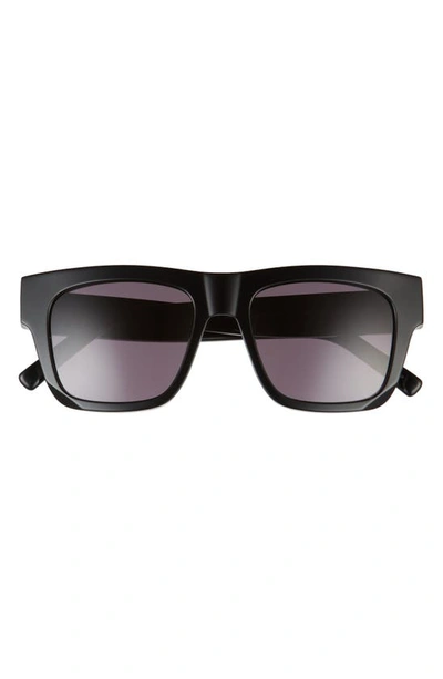 Shop Givenchy 52mm Polarized Square Sunglasses In Shiny Black / Smoke