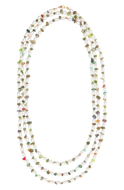 Shop Petit Moments Ivy Imitation Pearl Necklace In Multi