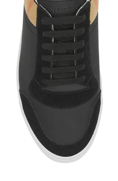Shop Burberry New Reeth Check Trim Low Top Sneaker In Black
