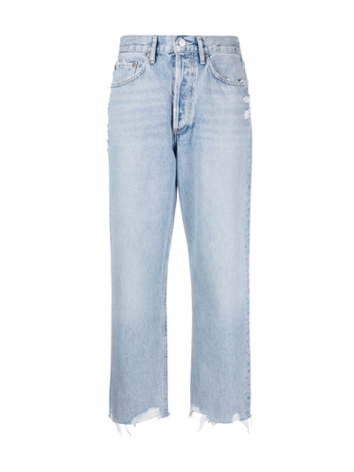 Shop Agolde '90s Cropped Jeans In Blue