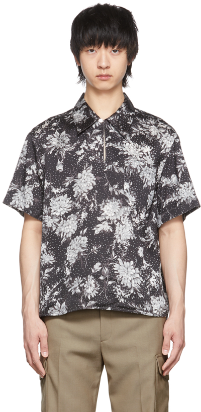 Shop Commission Ssense Exclusive Black Polyester Shirt In Blk/whi