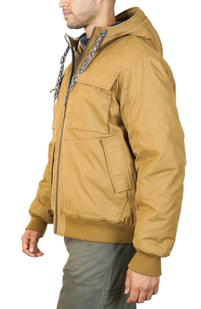 Hawke And Co Cotton 4 Pocket Hooded Jacket In Khaki