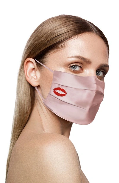 Shop Slip Pure Silk Adult Pleated Face Covering In Kiss