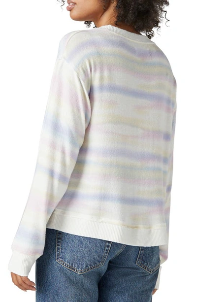 Shop Lucky Brand Cloud Jersey Long Sleeve V-neck Top In Soft Multi