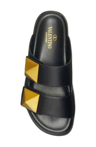 Shop Valentino Roman Stud Slide Sandal In Nero