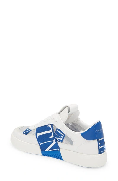 Shop Valentino Vl7n Logo Band Sneaker In White/ Blue