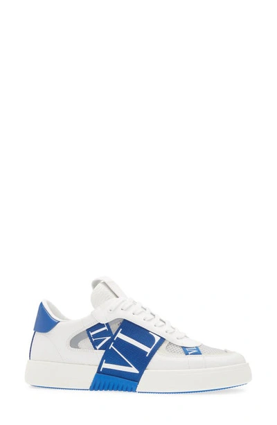 Shop Valentino Vl7n Logo Band Sneaker In White/ Blue