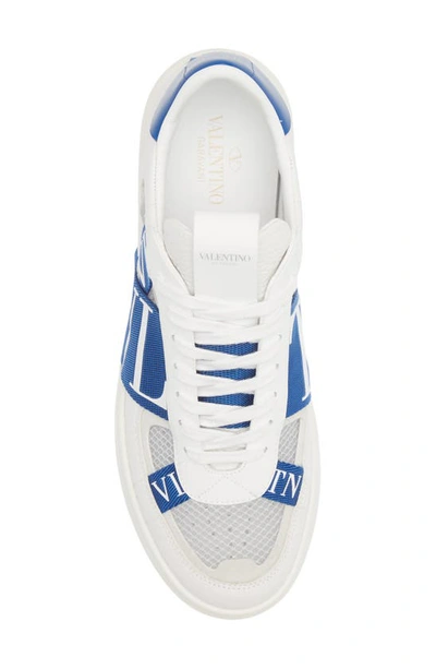 Shop Valentino Vl7n Logo Band Sneaker In White/ Blue