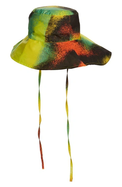 Shop Marques' Almeida Marques ‘ Almeida Kids' Tie Dye Organic Cotton Bucket Hat In Orange/ Yellow Print 2