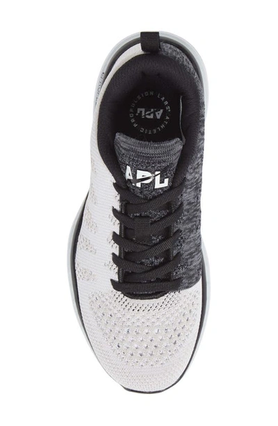 Shop Apl Athletic Propulsion Labs Techloom Pro Knit Running Shoe In White/ Black/ Cosmic Grey