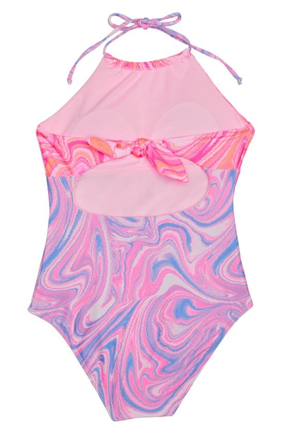Beach Lingo Kids' Halter Neck One-piece Swimsuit In Multi