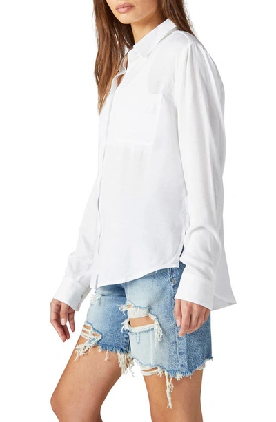 Shop Lucky Brand The Boyfriend Button-up Shirt In Bright White