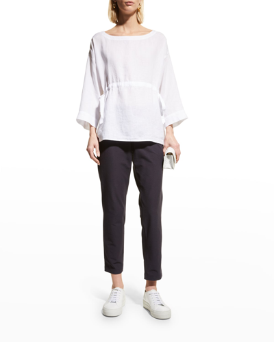 Shop Eileen Fisher Washable Stretch Crepe Slim Ankle Pants In Nocturne