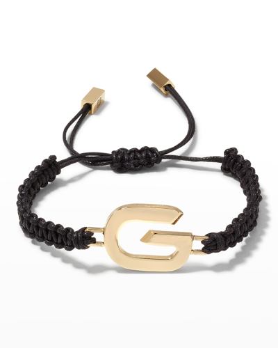 Shop Givenchy G-link Cord Bracelet In Golden Yellow