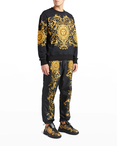 Shop Versace Jeans Couture Men's Baroque Sun Sweatshirt In 899 948