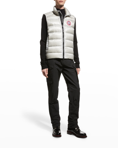 Shop Canada Goose Men's Crofton Quilted Down Vest In Silverbirch