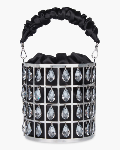 Shop Marina Raphael Chandelier Bucket Bag In Black Silk