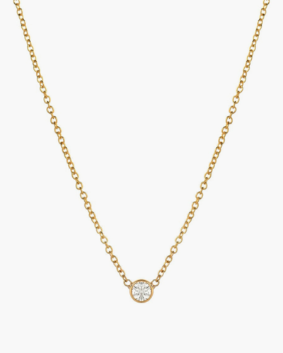 Shop Zoe Lev Small Bezel-set Diamond Necklace | Diamonds/yellow Gold