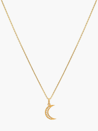 Shop Zoe Lev Diamond Moon Pendant Necklace | Diamonds/yellow Gold