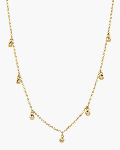 Shop Zoe Lev Bezel-set Diamond Shaker Station Necklace | Diamonds/yellow Gold