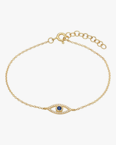 Shop Zoe Lev Diamond &sapphire Evil Eye Bracelet | Diamonds/gemstones/yellow Gold