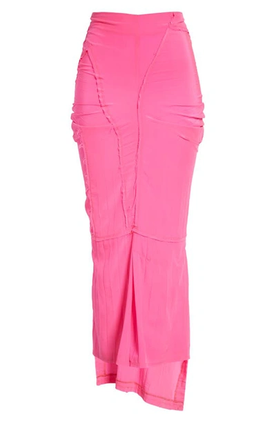 Shop Talia Byre Patched Raw Seam Pencil Skirt In Pink