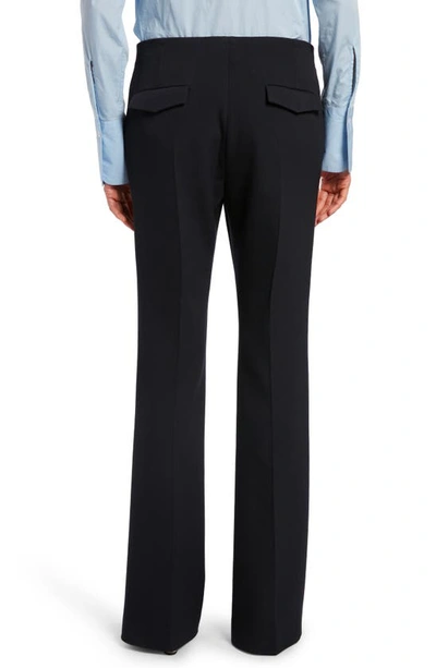 Shop The Row Vasco Straight Leg Double Face Wool Blend Trousers In Navy