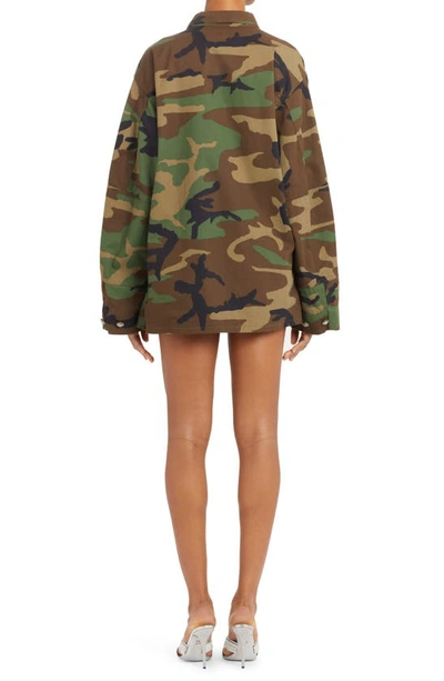 Shop Dolce & Gabbana Camo Print Oversize Field Jacket