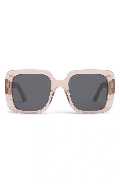 Shop Dior Wil S3u 55mm Square Sunglasses In Shiny Pink / Smoke