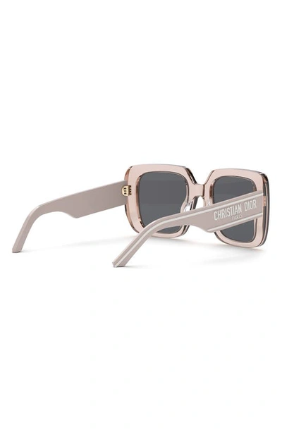 Shop Dior Wil S3u 55mm Square Sunglasses In Shiny Pink / Smoke