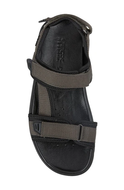 Shop Geox Xand Sport Waterproof Sandal In Grey/ Black