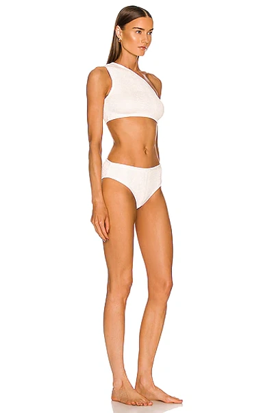 Shop Bottega Veneta Nylon Crinkle Bikini Set In White