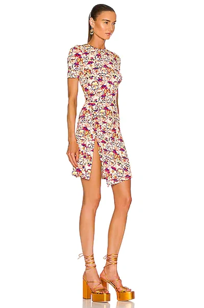 Shop Rabanne Printed Mini Dress In Sunny Pansy