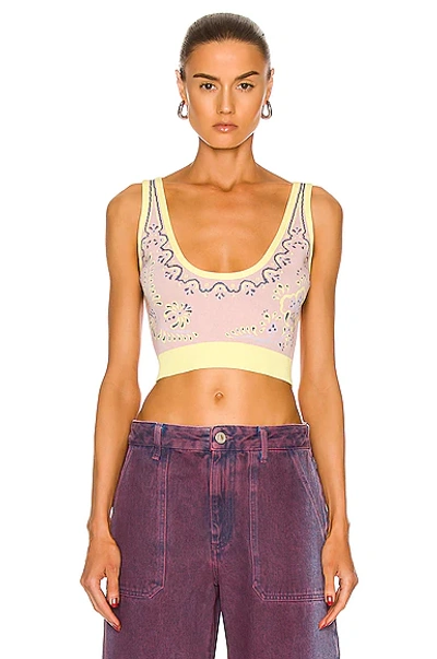 Shop Y/project Knit Bralette Top In Pink & Yellow