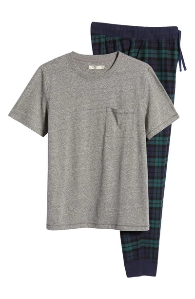Shop Ugg Jett Pajamas In Grey Heather/ Green Plaid