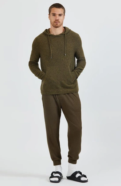 Shop Atm Anthony Thomas Melillo Wool & Cashmere Tweed Hoodie Sweater In Sable