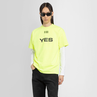Shop Vtmnts T Shirts In Yellow