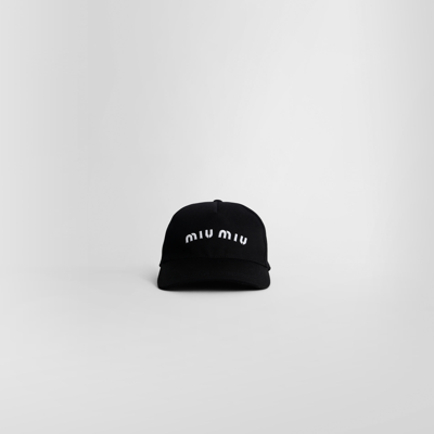 Shop Miu Miu Hats In Black&white