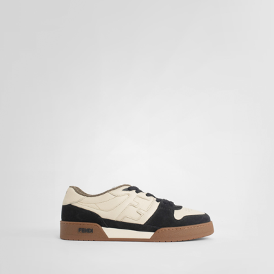 Fendi Match Leather And Suede Sneakers In Multi