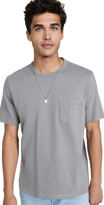 Shop Faherty Sunwashed Pocket Tee In Storm Blue