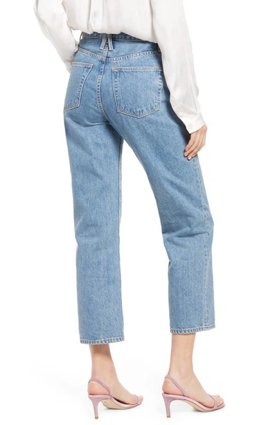 Shop Slvrlake London Ripped High Waist Crop Straight Leg Jeans In Fool For Love
