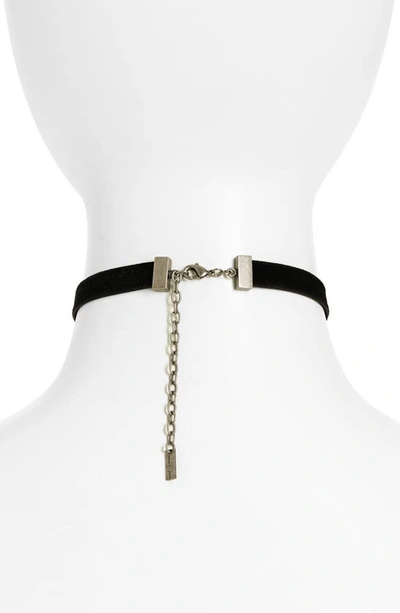 Saint Laurent Oversize Heart Pendant Choker Necklace In Nero