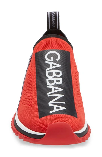 Shop Dolce & Gabbana Sorrento Logo Slip-on Sneaker In 89873 Red/black