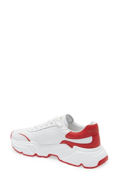 Shop Dolce & Gabbana Nappa Daymaster Sneaker In 89926 White/red