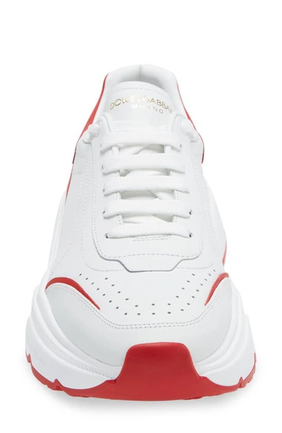 Shop Dolce & Gabbana Nappa Daymaster Sneaker In 89926 White/red