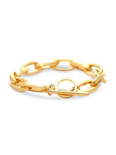 Shop Rivka Friedman Women's 18k Goldplated Paper Clip Link Bracelet In Brass