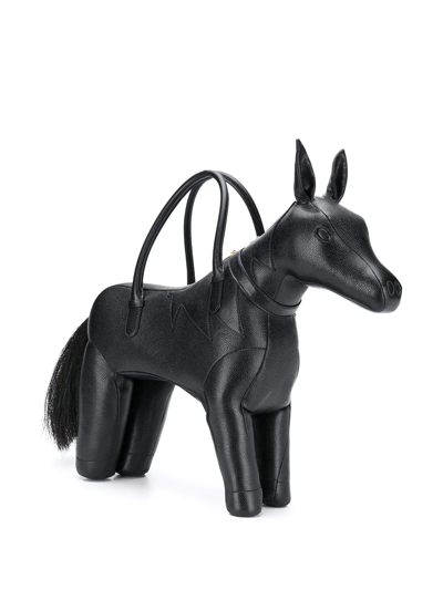 Shop Thom Browne Horse Shaped Leather Bag In Black
